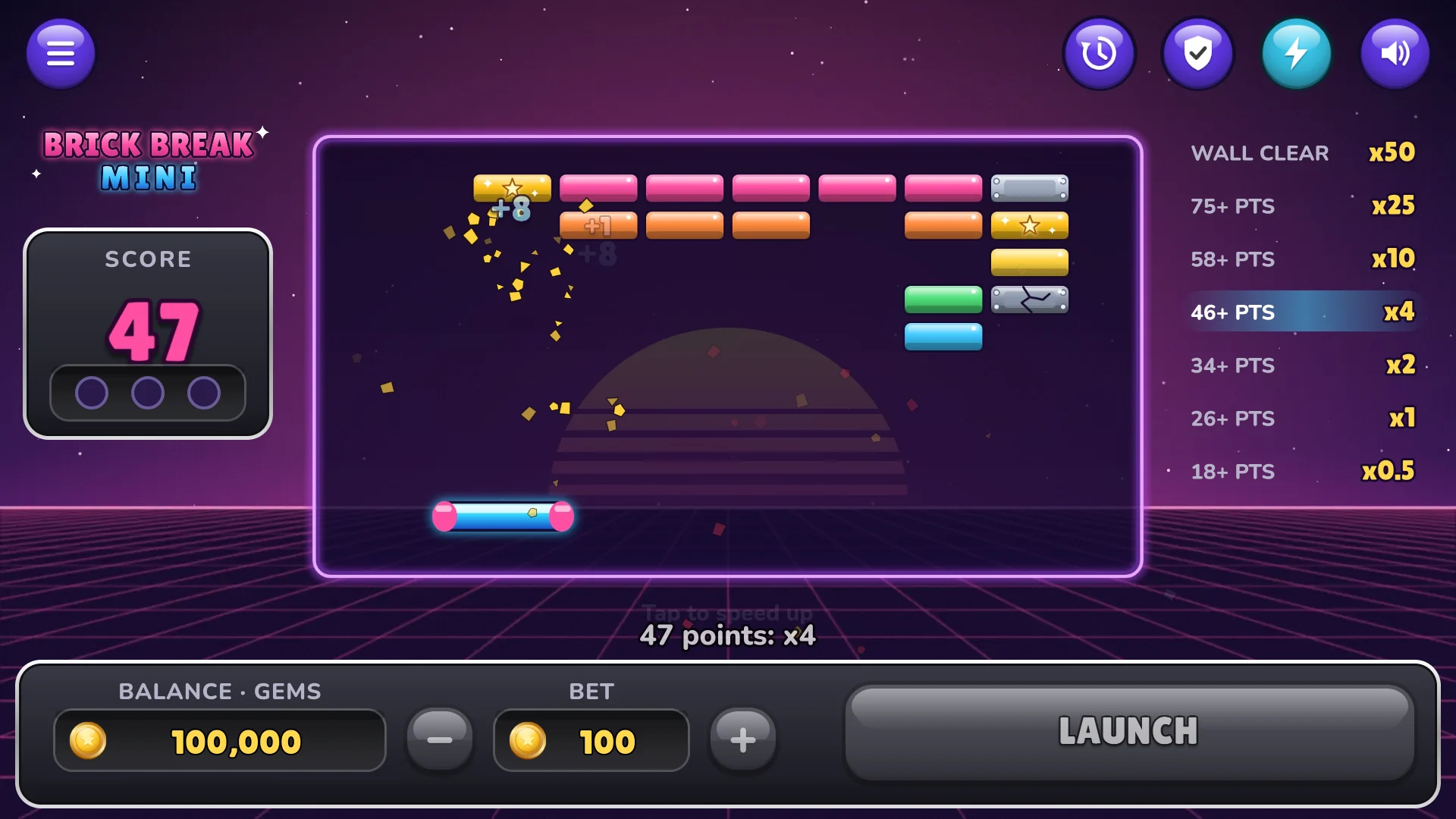 More points mean a bigger multiplier