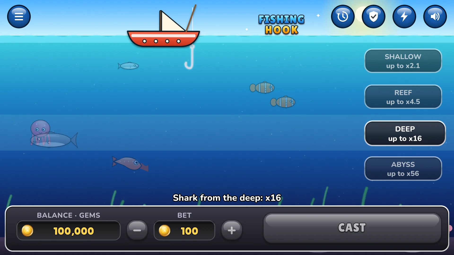 A shark from the deep pays sixteen times the bet