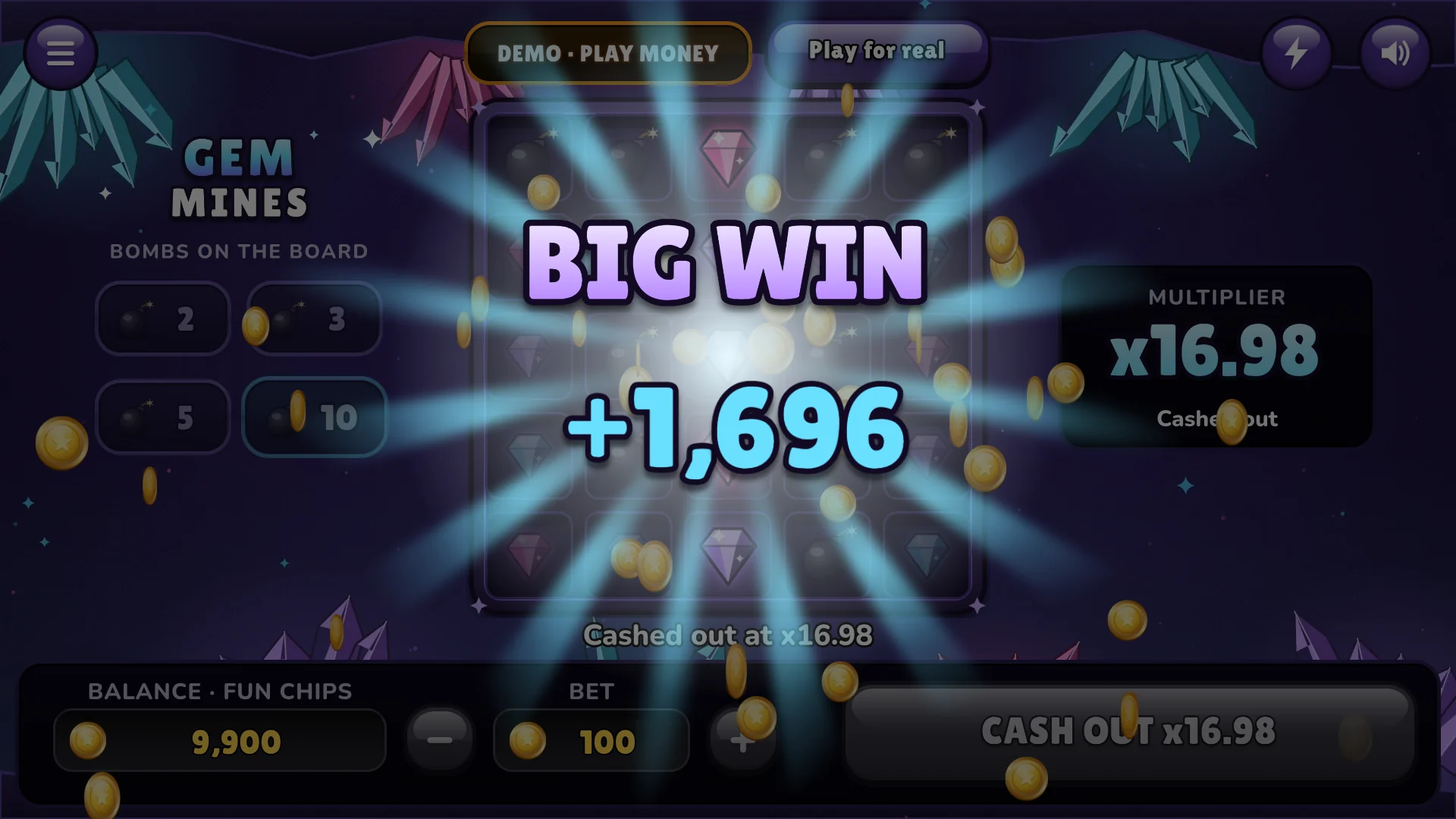 Ten bombs make every gem worth much more