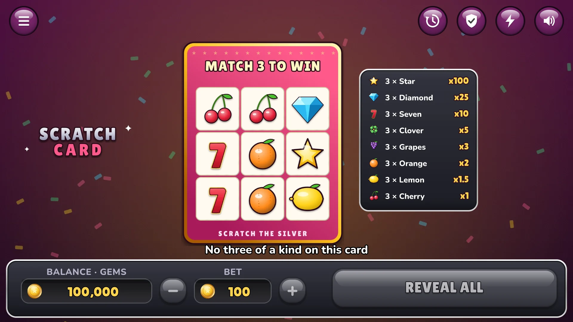 Some cards hold no three of a kind