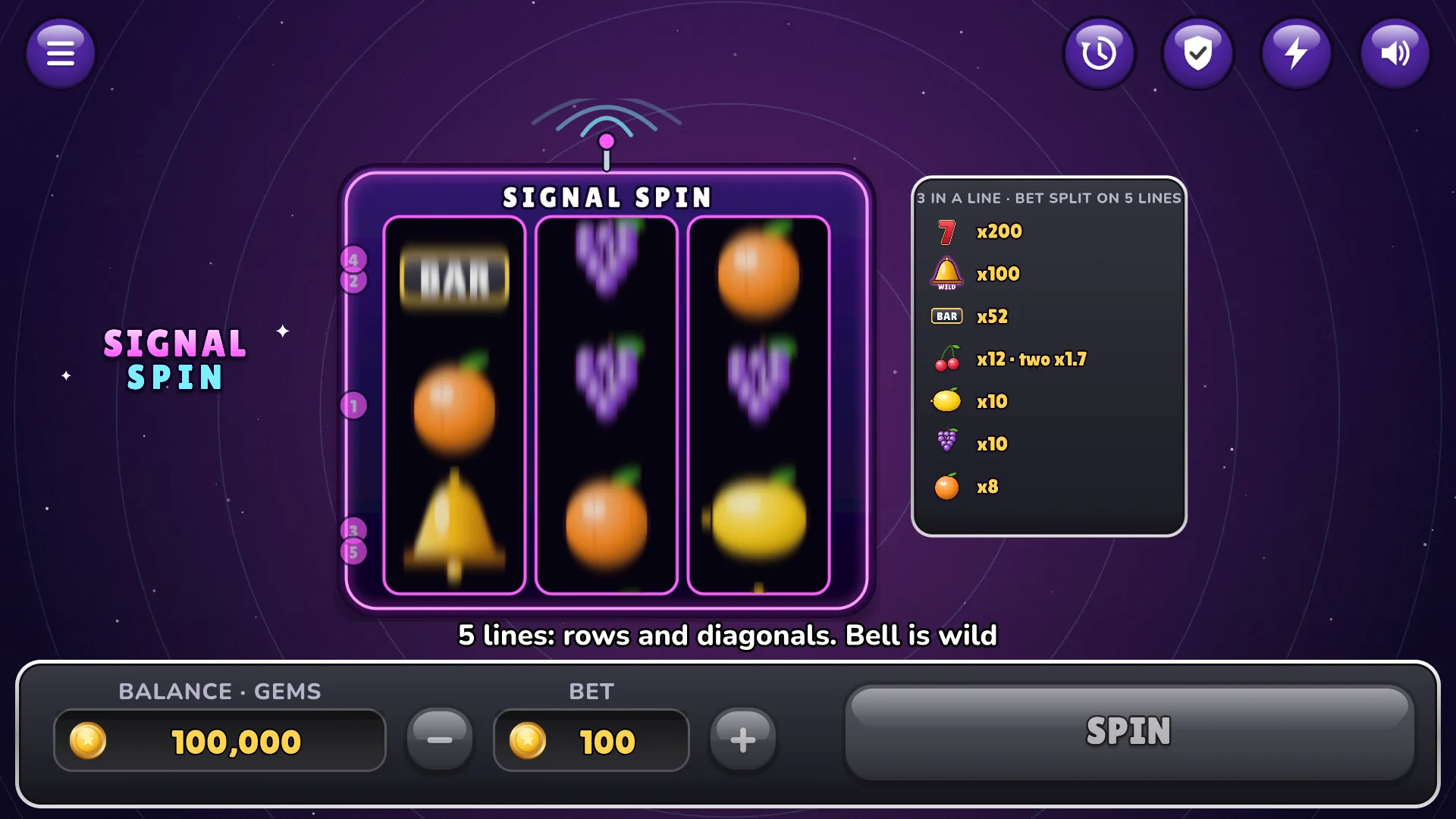The reels spin while your bet is placed